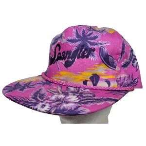 Floral Hawaiian Pink Print hat cap strap back Spangler Seed Multicolor Nissin